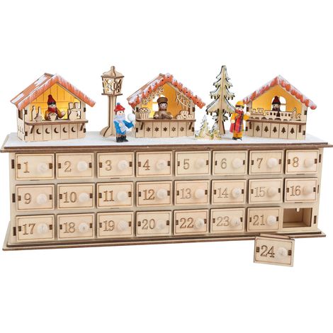 Small Foot 1290 Calendario dell' Avvento, Legno, Marrone, 40 x 10 x 22 cm (1/2)