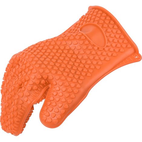 Mikrowellenofen-Isolierhandschuhe aus rutschfestem Silikon für Backutensilien (Orange) (1/5)