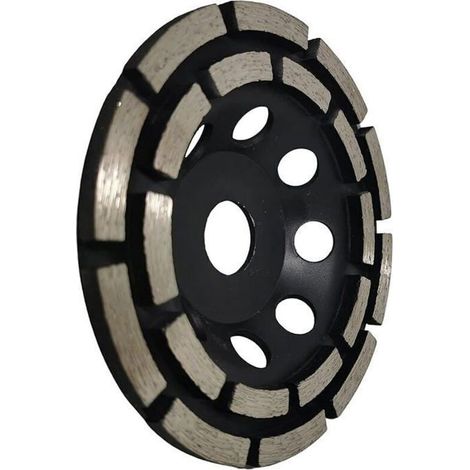 Disque diamanté double rangée de 125 mm pour le meulage abrasif du béton, de la pierre et du granit. Meule diamantée universelle pour le ponçage de la maçonnerie. (1/5)