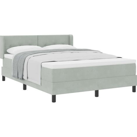 Maison Exclusive - Letto a molle con testiera Grigio chiaro 200 x 140 cm Velluto