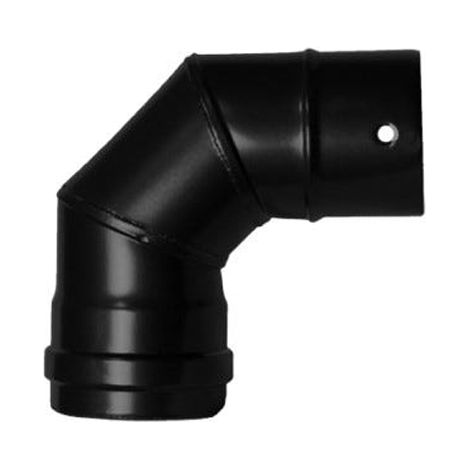 Gomito stufa 80mm nero vetrificato 90º 1,2mm pellet (1/2)