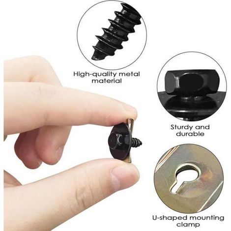 Kit De Fixation Voiture - 40 Pièces - Clips U Vis Ecrous Agrafes - Pour Pare-Chocs Et Ailes (1/5)