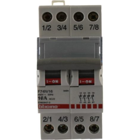Bticino sezionatore 4P 16A 2 moduli F74N16 (1/3)