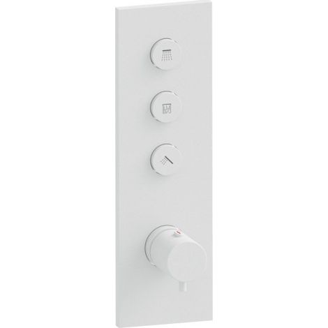 Façade Thermo Twist thermostatique 3 Sorties Blanc Mat - CRISTINA ONDYNA XT61324