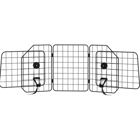 Grille de voiture pliable pour chien réglable 93-150 cm en acier noir (1/5)