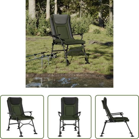 Chaise de pêche pliable - Chaise de pêche avec accoudoir pliable vert (1/5)