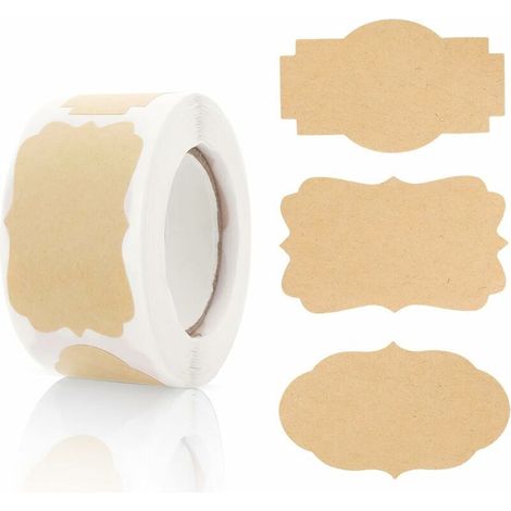 Autocollants en papier kraft, 250 étiquettes-cadeaux autocollants étiquettes-cadeaux étiquettes étiquettes-cadeaux pour bouteilles de vacances bocaux de nourriture autocollants de Noël(A) (1/5)