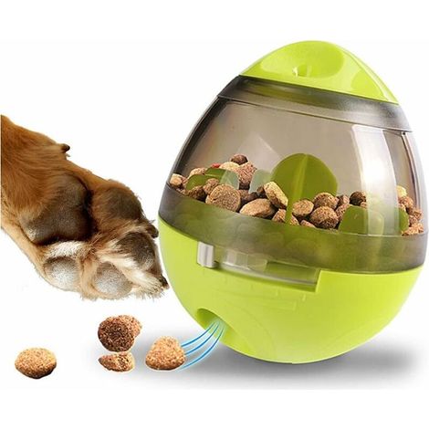 Jouet distributeur de friandises pour chien (Grand)–Distributeur de friandises/Jouets interactifs/Balle IQ pour friandises pour une alimentation lente (verte) pour chiens petits et moyens et chats (1/5)