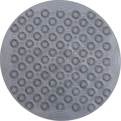 Anti-moisissure tapis de douche rond avec ventouses et trous de drainage pour salle de bain Label (1/5)