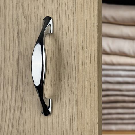 Ouvre&Déco – Poignée de meuble CASE, nylon chrome brillant entraxe 128 mm (1/5)