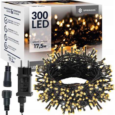 LUCES DE NAVIDAD 300 LED EXTERIORES LUZ FIJA CORTINA LUMINOSA IP44 (1/4)