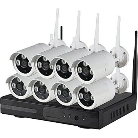 Trade Shop - Kit De Videovigilancia Ip Inalambrico Nvr 8 Canales 8 Camaras Ip Full Hd Wifi - (1/5)