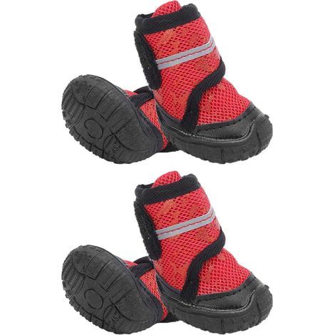 Bottes pour Chien Chaussures pour Chien Confortables et Respirantes Rouge (1/4)