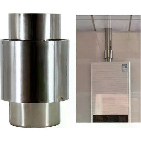 Raccord de cheminée en acier inoxydable pour poêle à bois, 60 mm, empêche le refoulement des fumées - JXLGV (1/5)