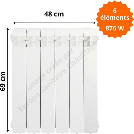 Radiateur aluminium vertical H.69 x 48 cm VOX 600 Deville 876 W