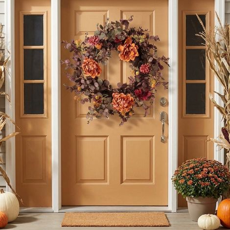 Welcome Floral Home Decor Wreath (1/2)