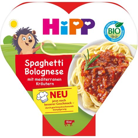 Espaguetis a la boloñesa Hipp, plato de carne, 250 g, a partir de 12 meses. (1/3)