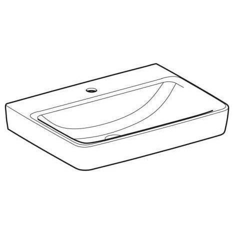 Geberit Renova Plan, Waschtisch, 65x48 cm, 1 Hahnloch, ohne (1/5)