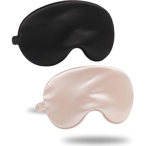 Antifaz para dormir de satén de seda con correa elástica para hombres y mujeres.