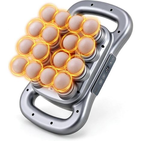 Ensemble de 16 pistolets de massage, masseur à percussion pour tissus profonds, outils de massage électriques avec 9 styles et niveaux, gris foncé (1/5)