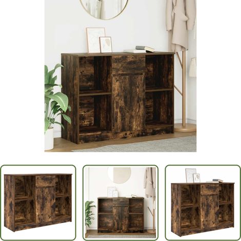 vidaXL Schubladen Schrank - Sideboard mit Schublade Räuchereiche 101x35x76 cm Holzwerkstoff (1/5)