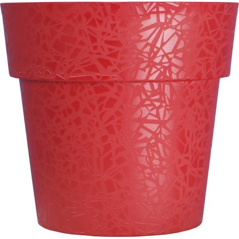 Pot de fleurs design Térea - Rond D 38cm 25L - Rouge - Fabrication Française - Livraison gratuite (1/4)