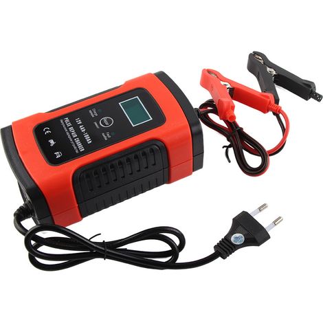 Chargeur de batterie LCD 12 V 5 A pour motos et voitures, réparation par impulsions, pour batteries au plomb-acide 100-240 V, prise UE (1/5)