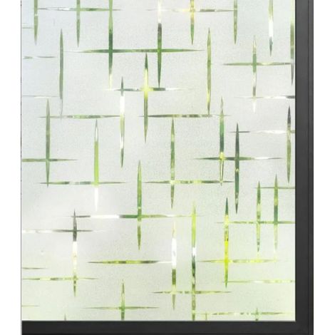 Film Anti-regard Electrostatique pour Fenêtre - Effet Croisillons - Microfibre Synthétique - 60 x 200 cm (1/5)