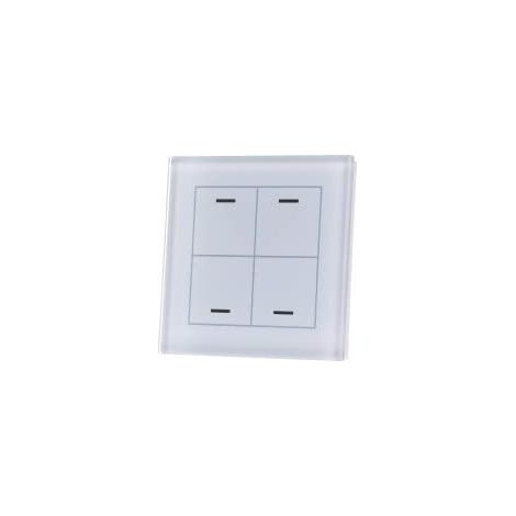 EIB, KNX, GLASS PUSH BUTTON II LITE 4 FOIS, RGBW,, AVEC CAPTEUR DE TEMPéRATURE, BLANC BE-G. MDT BE-GTL4TW.01