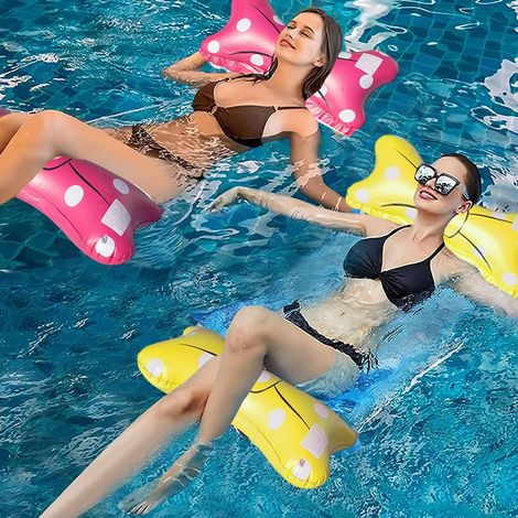 2 pcs Bouee Piscine,Matelas Piscine,Bouée Piscine,Matelas Gonflable Piscine,Bouee Piscine Adulte,Matelas Piscine Gonflable,Accessoires Piscine,Hamac Piscine,Portable Flottantes Matelas Piscine Filet (1/5)