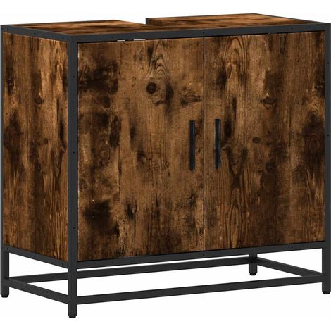 Maison Exclusive - Waschbeckenunterschrank Räuchereiche 65x33x60