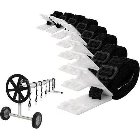 24pcs Solar Cover Fixing Kit, Easy Installation Straps, MUMU Inground Pool Cover Accessories (1/4)