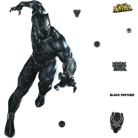 Sticker géant repositionnable Black Panther MARVEL Disney- 121,2 cm x 77,7 cm (1/3)