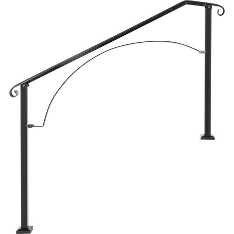 Mophorn-Handläufe für Außentreppen, passend für 4 oder 5 Stufen Außentreppengeländer, Bogen Nr. 4 Schmiedeeisen-Handlauf, flexibles Verandageländer