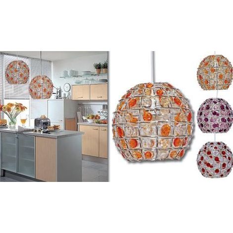 Lampadario Lampada a Soffitto con Gemme Colorate 22 cm Vari Colori (1/2)
