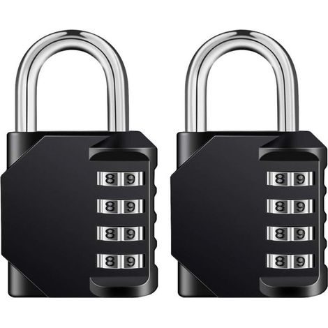 Cadenas à combinaison 4 chiffres résistant aux intempéries, cadenas réinitialisable facile à utiliser, haute sécurité pour une utilisation intérieure et extérieure, alliage de zinc, idéal pour les cas