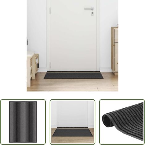 Tapis noir - Tapis d'entrée Noir 60 x 90 cm Polypropylène (1/5)