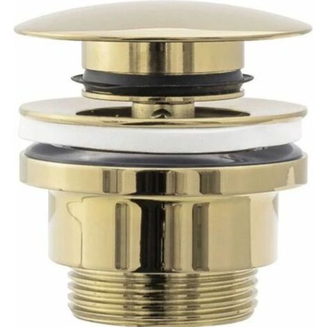 Tuyau d'évacuation pour lavabo universel CLIC-CLAC REA Gold avec trop-plein (1/4)