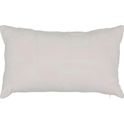 Coussin Déco Relief "Delor" 30x50cm Blanc