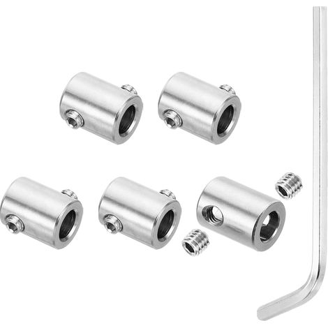 Serre-câbles Inox - Lot de 5 - Acier 304 - Fixation Fil 8mm avec Vis - Pour Lustres et Railing - Argenté M6 (1/5)