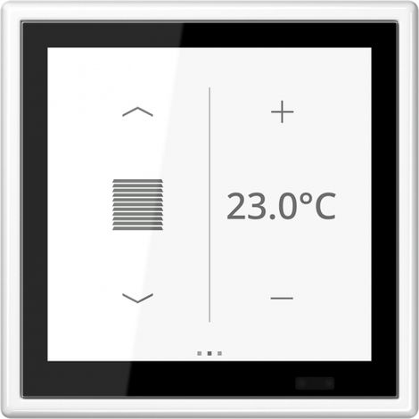 Jung Régulateur d'ambiance KNX LS TOUCH avec cadre LS 990, Secure, Thermoplast, blanc alpin LS 459 D 1S WW