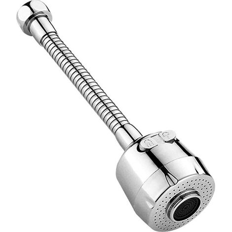 UlisemEconomie D'Eau Embout De Filtre,Tête De Robinet De Cuisine Mobile 360 Degrés,2 Modes Réglable Douche Tête Filtre Pulvérisateur Pour Cuisine Salle De Bain (Argent) (1/4)