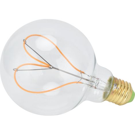 G95 Herzförmige LED-Retro-Glühbirne E27 4W 110V Dimmbare Glühbirne für Schlafzimmer, Café, Warmes Licht