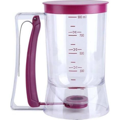 Dosatore per impasto per torte, dosatore per impasto per cupcake da 900 ml con etichette per misurini, strumenti perfetti per la preparazione di cupcake, muffin, piccole torte, per la casa e la cucina (1/5)