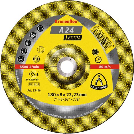 Klingspor A 24 EX Schruppscheiben, 180 x 8 x 22,23 mm gekröpft 10 Stk (1/5)