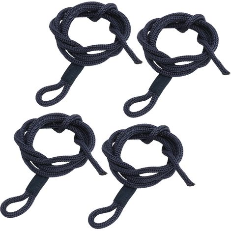 Lot de 4 amarres de 1,5 m de long en polyester haute résistance, résistantes à l'usure, pour bateaux, bleu marine (1/5)