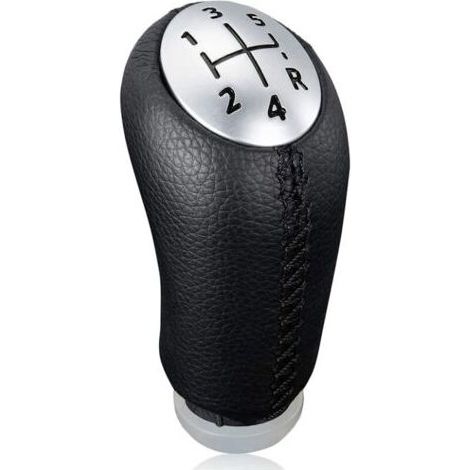 LaBlanc - Pomo de cambio manual de 5 velocidades + botón de retroceso compatible con Renault Megane Clio Scenic Kangoo con funda de cuero sintético