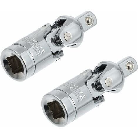 2 Pièces Poignée D'Angle Adaptateur Manuel Automatique Outil De Pièce Rotative Une Clé À Cardan Hexagonal Impact Plié Cliquet Rotatif U Extension Fixe Le/Goujon Adaptateur Pour (1/5)