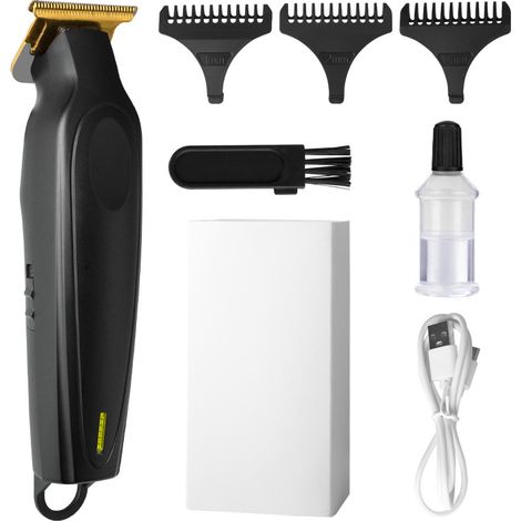 Tondeuse à cheveux électrique à sculpter, rechargeable par USB, ciseaux électriques à pousser noirs (1/4)