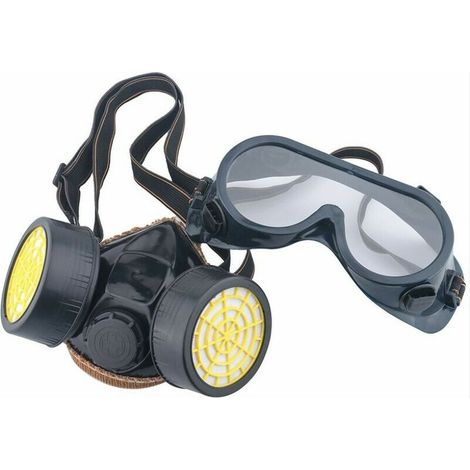 RHG Masque Respiratoire Filtrant Anti-Chimique Masque à Gaz Anti-Pollution Nocives Vapeur, Masque Cartouche Protection Soupape de Facile à Respirer, Lunettes